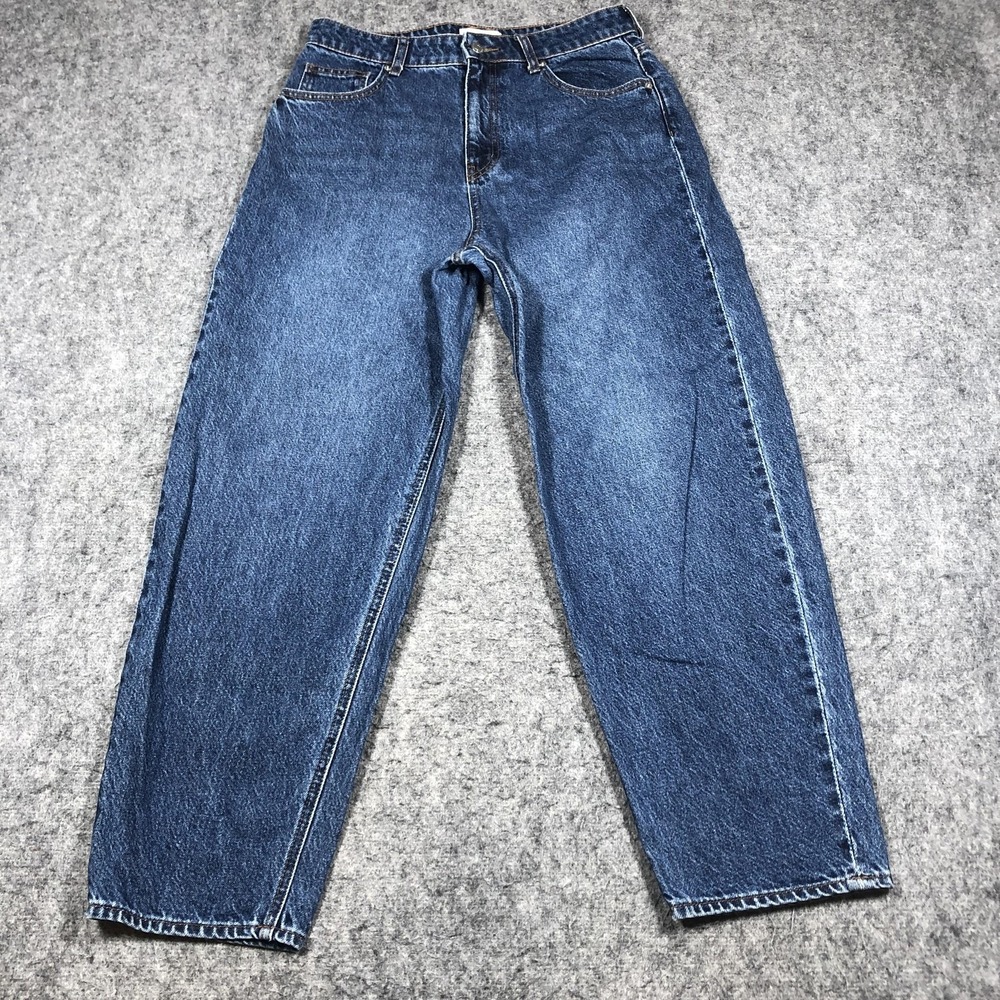 H&M Mom Jeans Womens 8 Blue Medium Wash‎ High Rise Relaxed Straight Denim